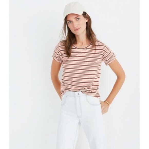 Madewell Whisper Crew Neck T-shirt Muted Shell - Picture 3 of 5